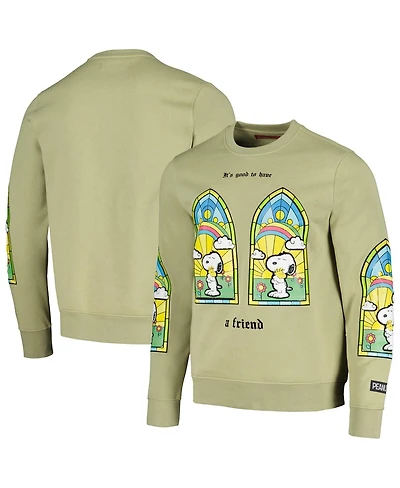 Men's and Women's Freeze Max Olive Peanuts Snoopy Friend Pullover Sweatshirt