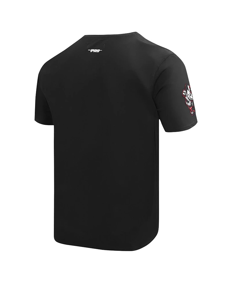 Men's Pro Standard Black Distressed Ohio State Buckeyes Classic Stacked Logo T-shirt