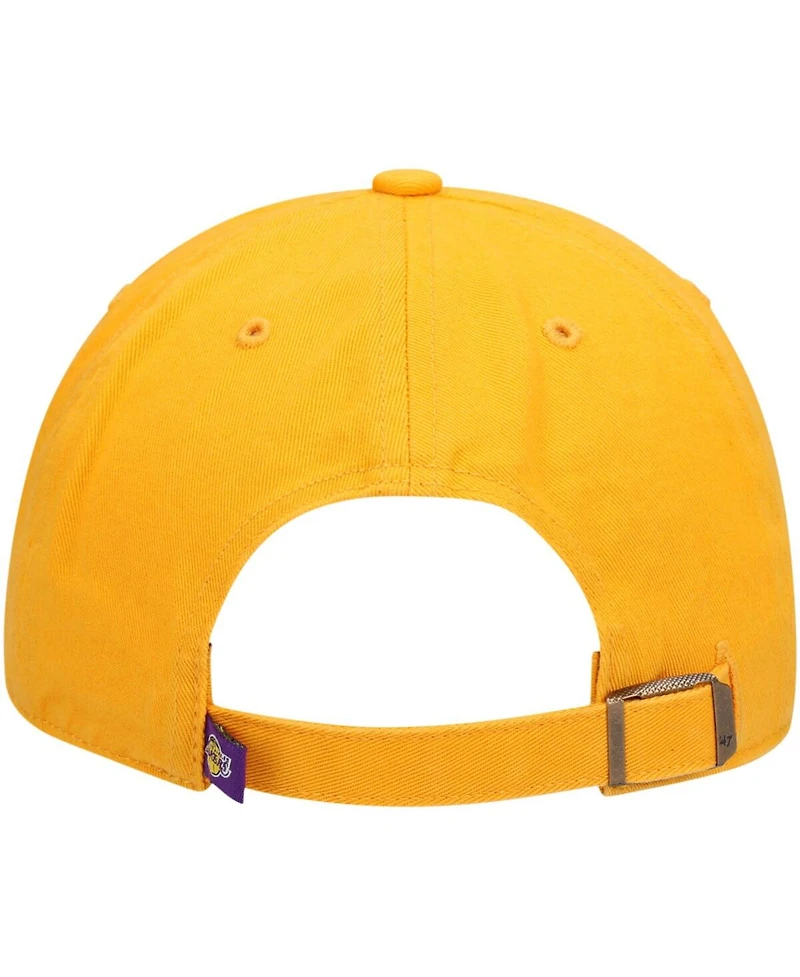 Men's '47 Brand Gold Los Angeles Lakers Clean Up Adjustable Hat