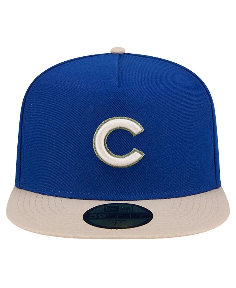 Men's New Era Royal Chicago Cubs Canvas A-Frame 59FIFTY Fitted Hat