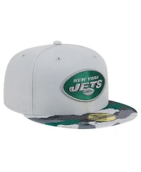 Men's New Era Gray York Jets Active Camo 59FIFTY Fitted Hat
