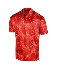 Men's Colosseum Red Wisconsin Badgers Big and Tall Palms Polo Shirt