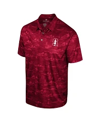 Men's Colosseum Cardinal Stanford Daly Print Polo Shirt