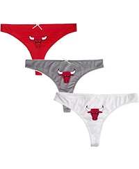 Women's College Concepts Red, Charcoal, White Chicago Bulls Arctic 3-Pack Thong Set