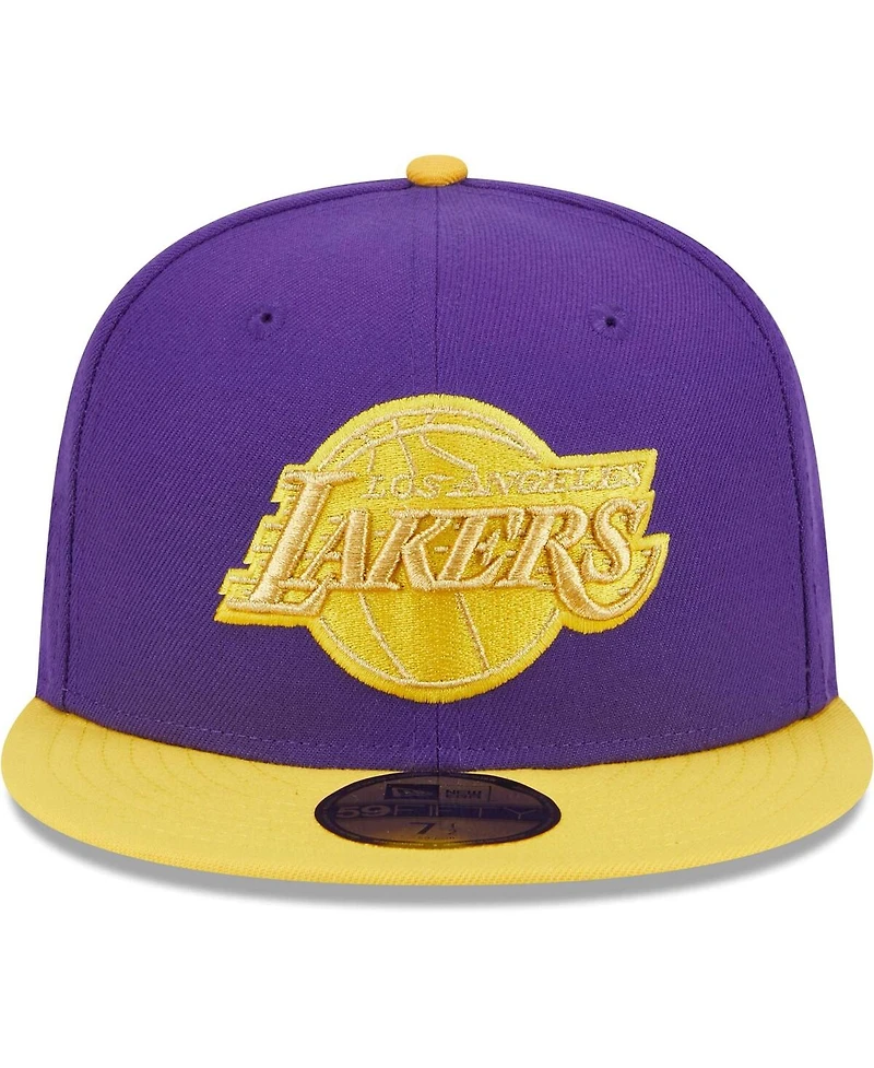 Men's New Era Purple, Gold Los Angeles Lakers Gameday Pop Stars 59FIFTY Fitted Hat
