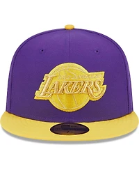 Men's New Era Purple, Gold Los Angeles Lakers Gameday Pop Stars 59FIFTY Fitted Hat
