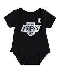 Baby Boys and Girls Mitchell & Ness Wayne Gretzky Black Los Angeles Kings Captain Patch Name and Number Bodysuit