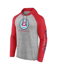 Men's Fanatics Steel Chicago Fire Deflection Raglan Pullover Hoodie