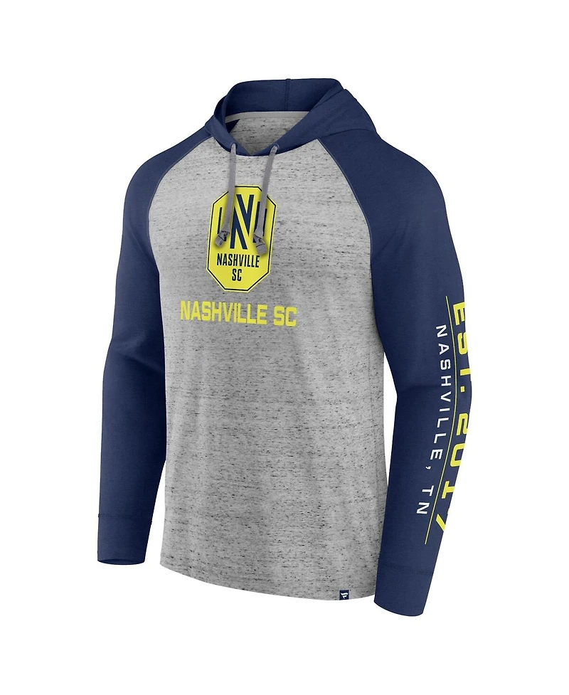 Men's Fanatics Steel Nashville Sc Deflection Raglan Pullover Hoodie