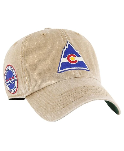 Men's '47 Brand Khaki Distressed Co Rockies Vintage-Like Hockey Earldor Clean Up Adjustable Hat