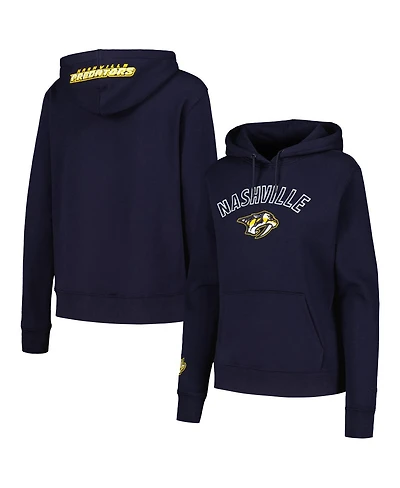 Women's Pro Standard Navy Nashville Predators Classic Chenille Pullover Hoodie