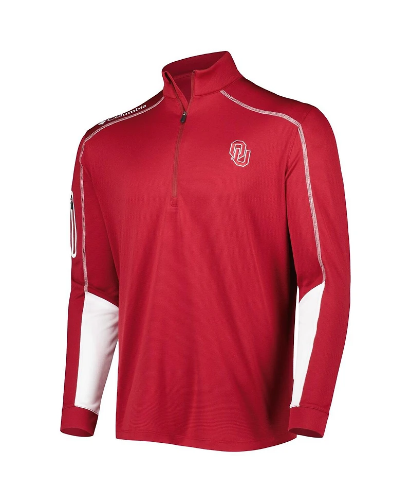 Men's Columbia Crimson Oklahoma Sooners Shotgun 2.0 Omni-Wick Quarter-Zip Jacket