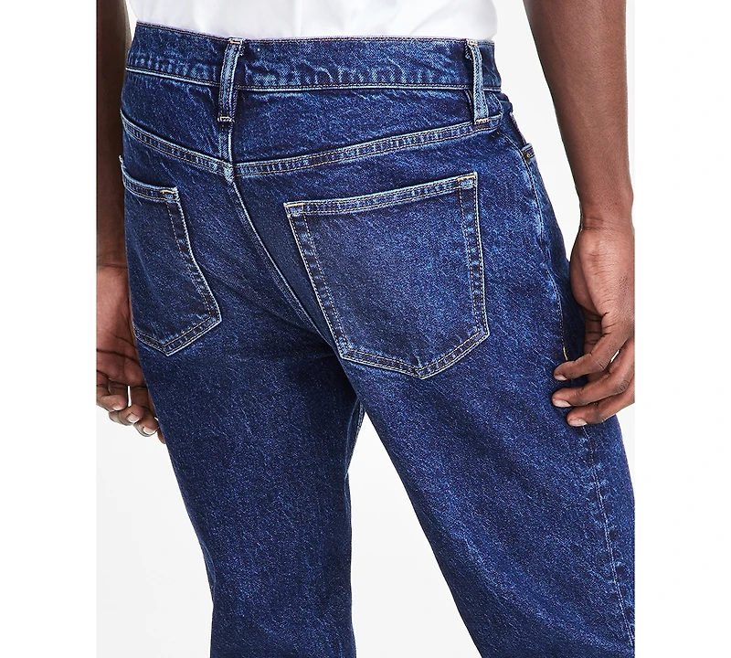 Sun + Stone Men's Straight Fit Indigo Blue Jeans