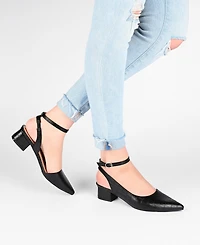 Journee Collection Women's Keefa Ankle Strap Slingback Heels
