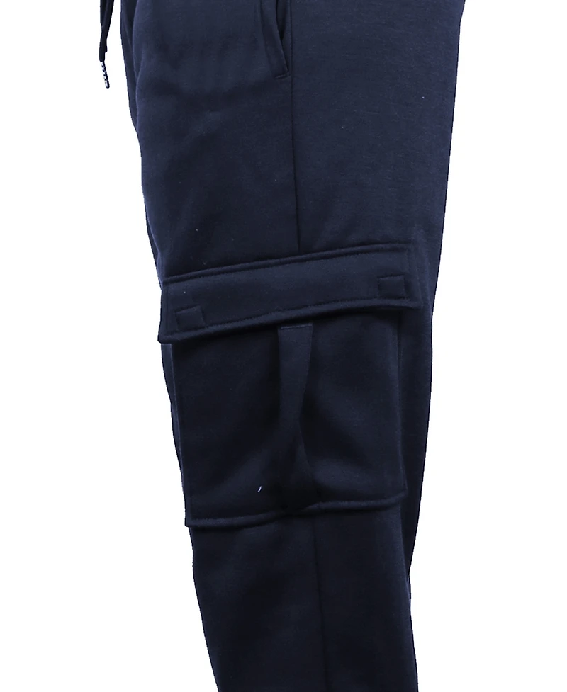 Blue Ice Men's Heavyweight Fleece-Lined Cargo Jogger Sweatpants-4PK