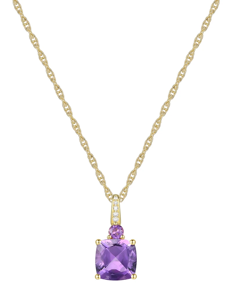 Lab-Grown White Sapphire Accent Gemstone 18" Pendant Necklace Sterling Silver