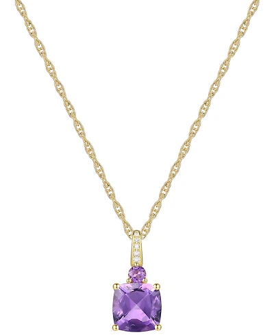 Lab-Grown White Sapphire Accent Gemstone 18" Pendant Necklace Sterling Silver