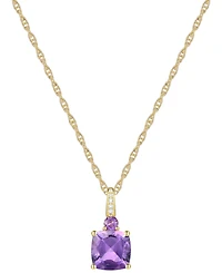 Lab-Grown White Sapphire Accent Gemstone 18" Pendant Necklace Sterling Silver