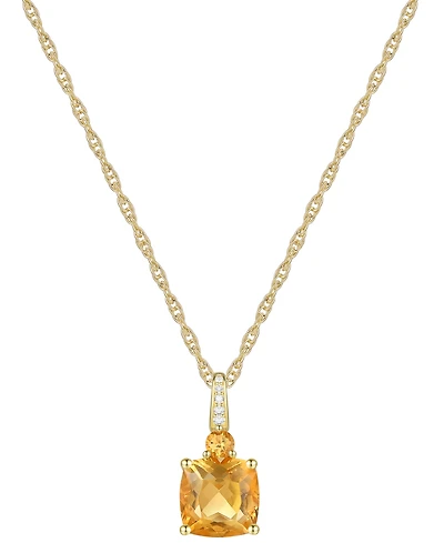 Lab-Grown White Sapphire Accent Gemstone 18" Pendant Necklace Sterling Silver