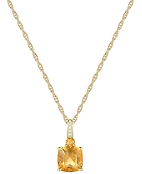 Lab-Grown White Sapphire Accent Gemstone 18" Pendant Necklace Sterling Silver