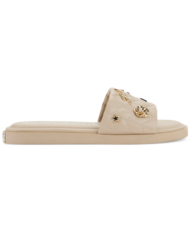 Karl Lagerfeld Paris Women's Carenza Pins Flat Slide Sandals