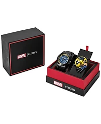 Citizen Eco-Drive Men's Marvel Wolverine Black-Tone Stainless Steel Bracelet Watch 43mm Gift Set
