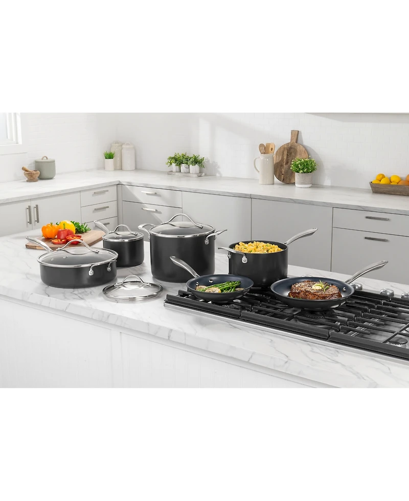 Guy Fieri's Flavortown Hard-Anodized Laser Titanium Aluminum 10-Pc. Cookware Set