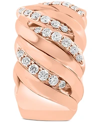 Effy Diamond Chain Link Inspired Statement Ring (7/8 ct. t.w.) in 14k Rose Gold