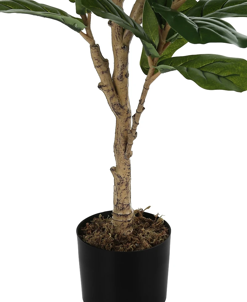 Monarch Specialties 47" Indoor Artificial Floor Fiddle Tree with Black Pot