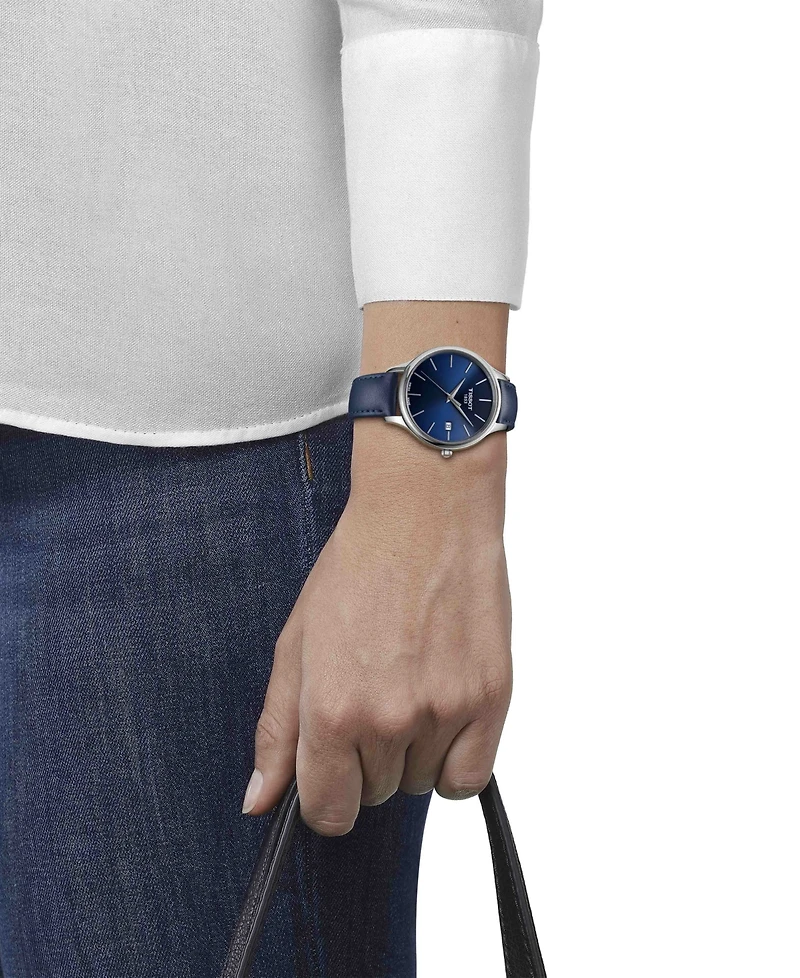 Tissot Women's Swiss Bella Ora Blue Leather Strap Watch 38mm