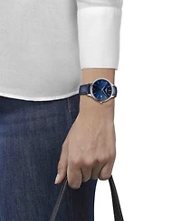 Tissot Women's Swiss Bella Ora Blue Leather Strap Watch 38mm
