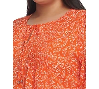 Tommy Hilfiger Plus Pintucked Scoop-Neck Top