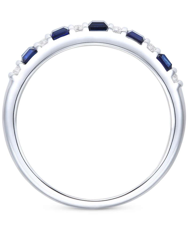 Lab-Grown Emerald (3/8 ct. t.w.) & White Sapphire (1/8 Band 14k Gold-Plated Sterling Silver (Also Blue