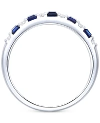 Lab-Grown Emerald (3/8 ct. t.w.) & White Sapphire (1/8 Band 14k Gold-Plated Sterling Silver (Also Blue