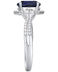 Garnet (1-1/10 ct. t.w.) & Lab-Grown White Sapphire (1/2 Ring 14k Rose Gold-Plated Sterling Silver (Also Blue Sapphire)