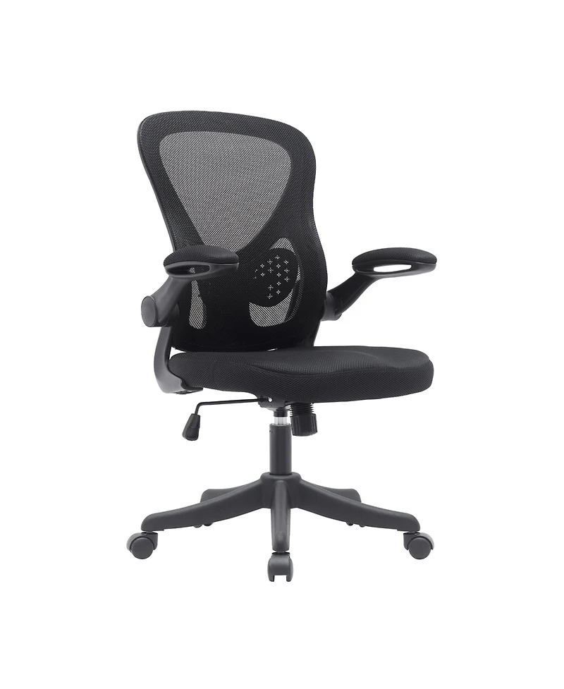 Techni Mobili Mesh Office Chair with Lumbar Support and Flip-Up Arms