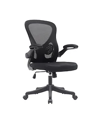Techni Mobili Mesh Office Chair with Lumbar Support and Flip-Up Arms