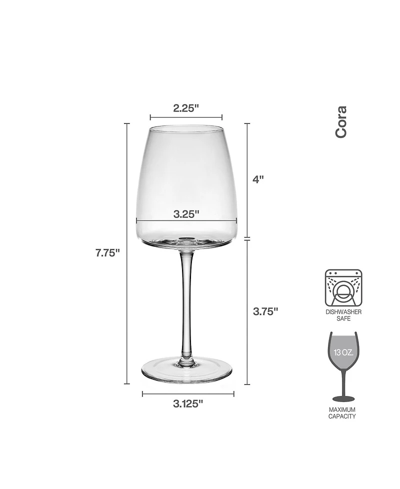 Mikasa Cora 13 Ounce White Wine Glass 4-Piece Set