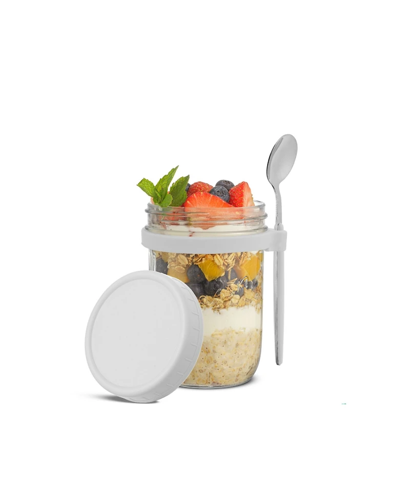 JoyJolt Dawn Overnight Oats Glass Containers, 16 Oz, Set of 3