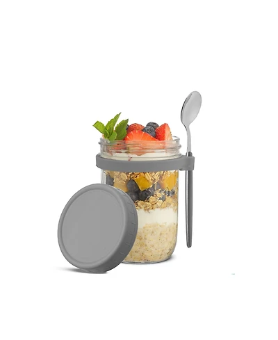 JoyJolt Dawn Overnight Oats Glass Containers, 16 Oz, Set of 3