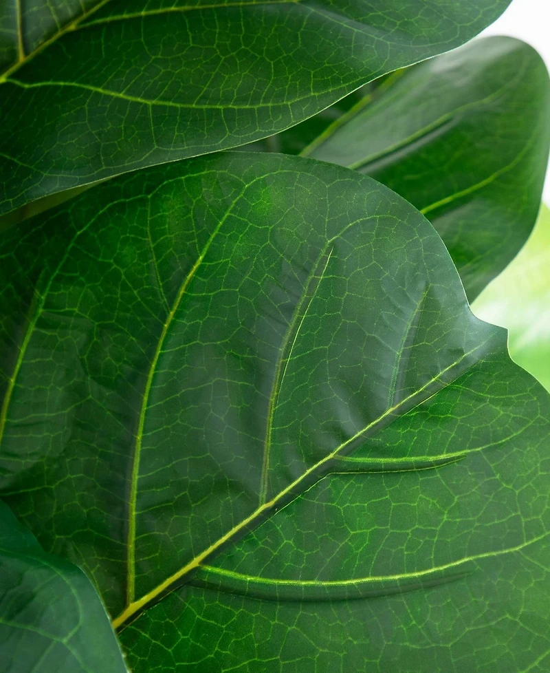 Nearly Natural 6ft. Artificial Giant Leaf Fiddle Leaf Fig Tree in Decorative Planter with Real Touch Leaves