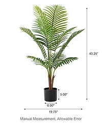 Glitzhome 3.5ft. Faux Areca Palm Tree in Pot