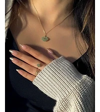 Cloud — Green jade pendant necklace