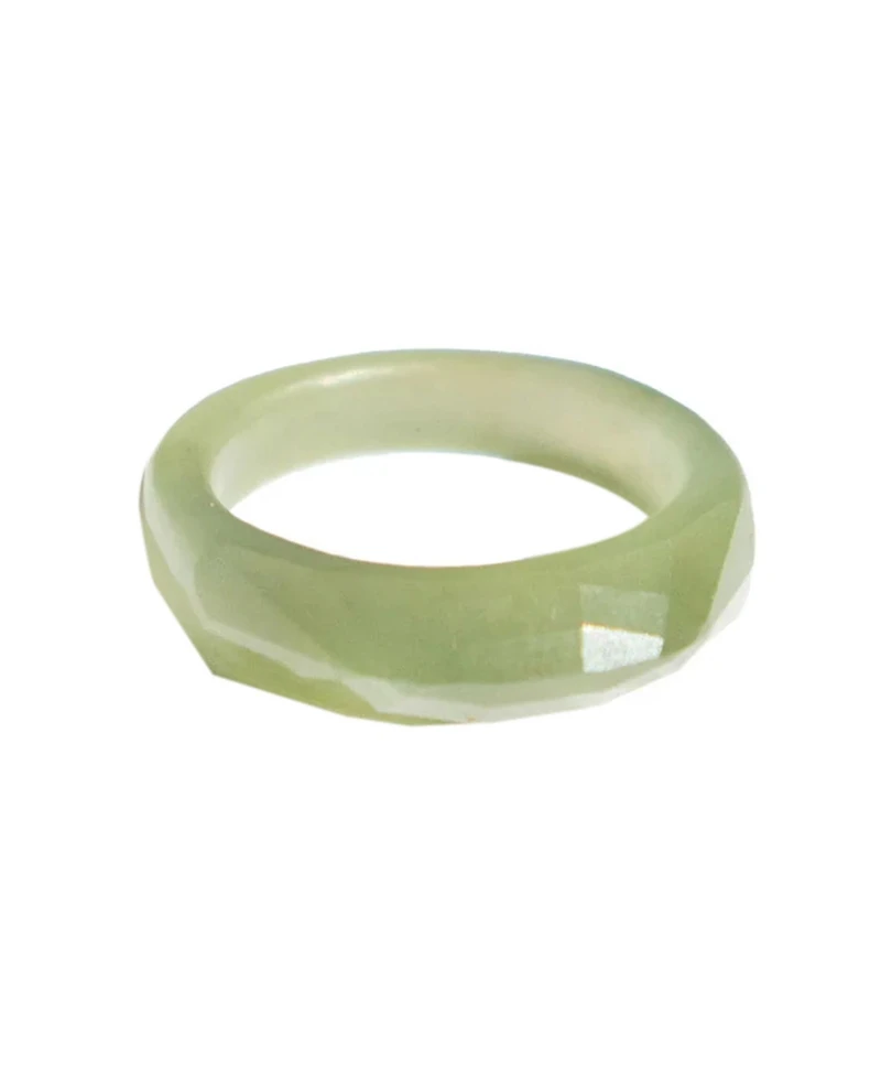 Dia — Structured green jade ring