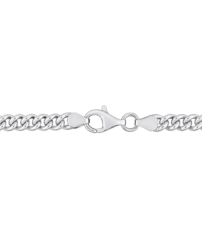Lab-Grown Emerald Curb Link Bracelet (7/8 ct. t.w.) in Sterling Silver