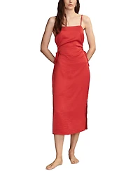 Lucky Brand Women's Cutout Apron-Neck Midi Dress
