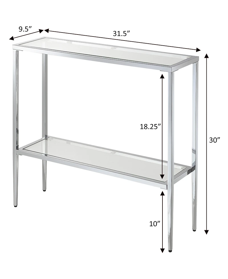 Convenience Concepts 31.5" Nadia Glass Chrome Entry Hall Table with Shelf