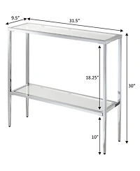 Convenience Concepts 31.5" Nadia Glass Chrome Entry Hall Table with Shelf