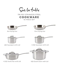 Sur La Table Pine and Pike 10-piece Stainless Steel Cookware Set