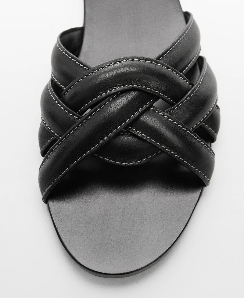 Mango Women's Leather Straps Sandals
